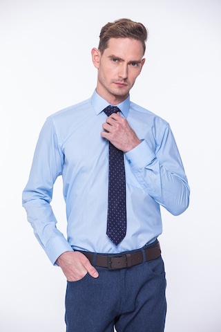 Fitmens Erkek Klasik Uzun Kol Terry Cotton Hediye Kutulu Gömlek - Mavi