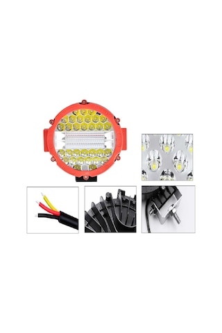 3 Modlu 3 Renk Kombo 51W Kırmızı Yuvarlak Off Road 12/24V Çalışma Tekne Lambası