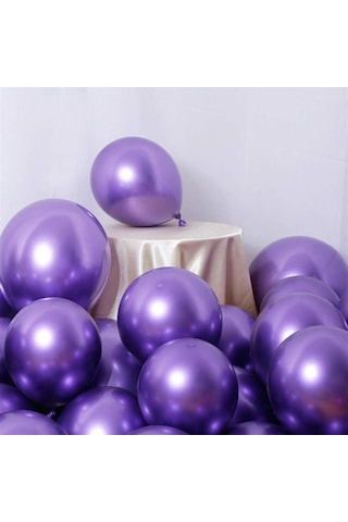5 Ad Mor Renkli Parlak Krom Metalik Aynalı Balon