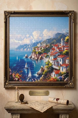 1000 Parçalı Blue Ocean Okyanus Manzarası Tasarımlı Puzzle 48x68cm Eğitici Çocuk Yapboz 1