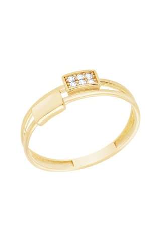 Diamond Line - Gülaylar - Sarı Altın 14 Ayar Trend Yüzük (528823520)