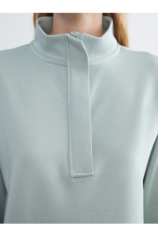 Lcw Everyday Yeşil Dik Yaka Kadın Sweatshirt Tunik