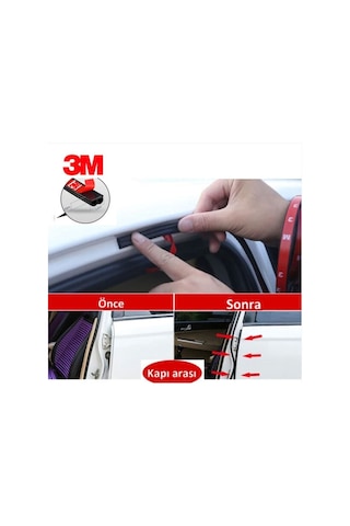 Contacall 3m Oto Kapı Kaput Bagaj Ses Toz Yalıtım Fitili 5 Metre Uzunluk