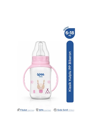 Wee Baby Klasik Kulplu PP Biberon 150 ML Pembe