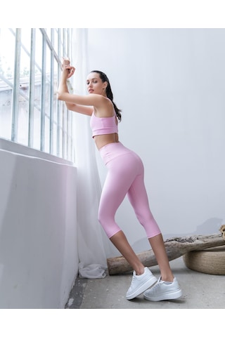 Lismina Toparlayıcı Spor Kapri Tayt Pembe