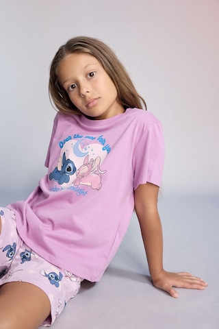 Defacto Dısney Lılo & Stıtch Lisanslı Regular Fıt Şortlu 2li Pijama Açık Mor Takımı Kız Çocuk H8094a826hspr444 Mor-pr444