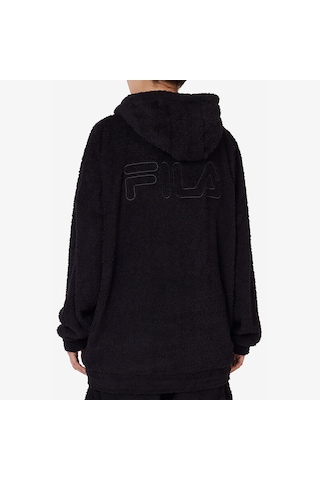 Siyah Fila Kapşonlu Sweatshirt Terry Fabric Lu411124 Siyah