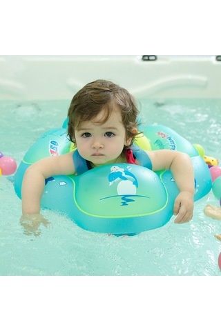 Qingmipy Bebek Yüzme Simidi - 6-30 Aylık Bebekler İçin Güvenli Ve Konforlu Havuz Şamandırası Yeşil