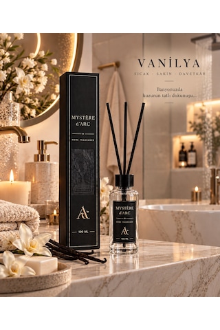 Premium Oda Kokusu Bambu Çubuklu Beyaz Şişe 100 Ml Vanilya