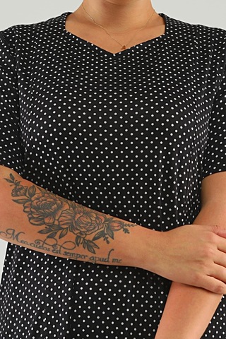 Kadın Büyük Beden Puantiyeli Ve Leopar Desenli Elbise 001