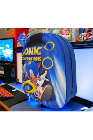 Sonic 3d Kabartmalı Anaokulu Kreş Ve Günlük Kullanım Çantası