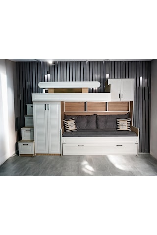 Viola Komple Mdf Membran Dolaplı Yavrulu Ranza 190 x 90