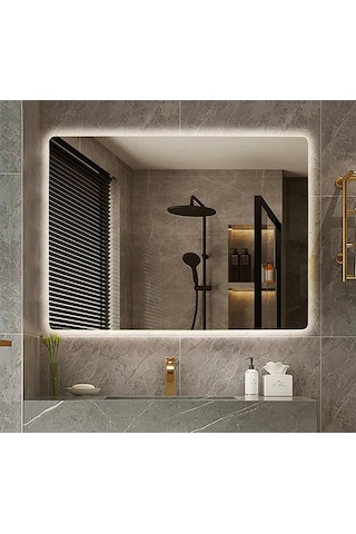 60X70 CM Ledli Ayna Banyo Aynası Dekoratif Ayna Boy Ayna Salon Du