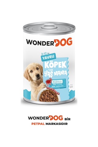 Wonderdog Kuzulu Yavru Köpek Konservesi 400gr X 12 Adet