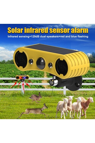 Lemestar Güneş Enerjili Hareket Sensörlü Alarm Ve Flaş Işığı - Su Geçirmez, 5-8 Metre Algılama, 4 Farklı Mod, Dış Mekan Kullanımı İçin