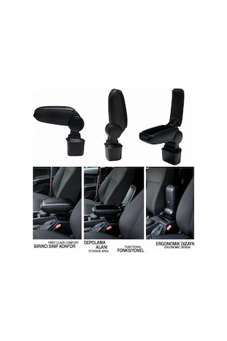 Seat Ibiza Mk5 Makyajsız Kj 2017 2018 2019 2020 2021 Uyumlu Araca Özel Kolçak Kol Dayama Orta Konsol Siyah