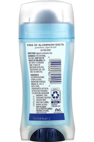 Secret Aluminum Free Cotton Koltuk Altı Deodorant Stick 68 G