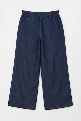 Bluew White Kadın Beli Lastikli Wideleg İnce Rahat Jean Pantolon mavi