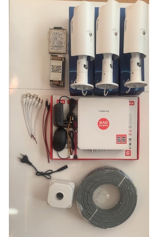 3 Kameralı Güvenlik Kamera Seti - Ekstra Uzun Mesafeli Güçlü, 5mp