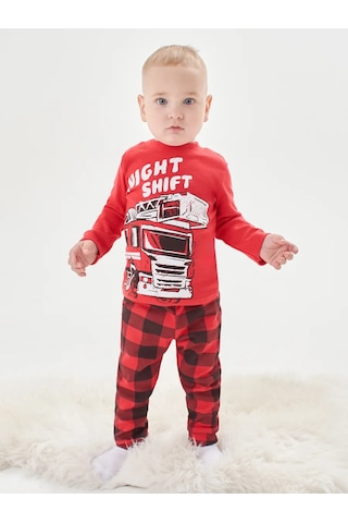 Mami-kids Uzun Kollu Yenidoğan Bebek Pijaması 351301709 Kırmızı
