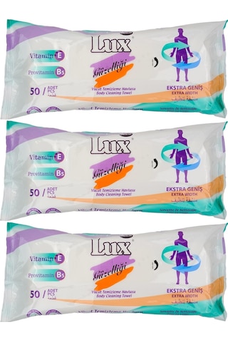 Lüx Hasta Vücut Temizleme Islak Mendil Havlu 50 Yaprak Xl (3 Lü S