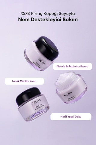 Midha Black Rice Soothing Hassas Ciltler için Nemlendirici Yüz Bakım Kremi 50 ML
