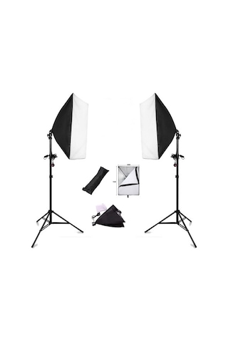 Fototek 50X70Cm Softbox Tek Duylu İkili Sürekli Işık Seti Youtube