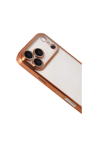 Newface - 699 - Apple iPhone Uyumlu 17 Pro Max Razer Lensli Silikon - Csmo-tex - - Turuncu