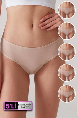 Pierre Cardin Kadın 5'li Ekonomik Paket Ten 2957 No Show Classic Pamuklu Basic Külot