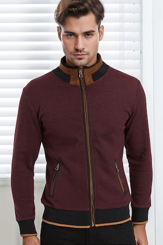 9021 Dewberry Erkek Sweatshırt-noktalı Bordo Noktalı Bordo