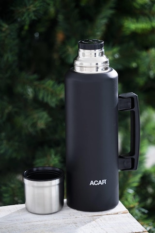 Karat X Camp Klasik Vakumlu Kulplu Çelik Termos 1.5 Litre Siyah Siyah