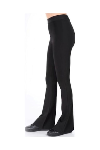 Incebelli Kadın Ispanyol Paça Çelik Taytsiyahm Siyah