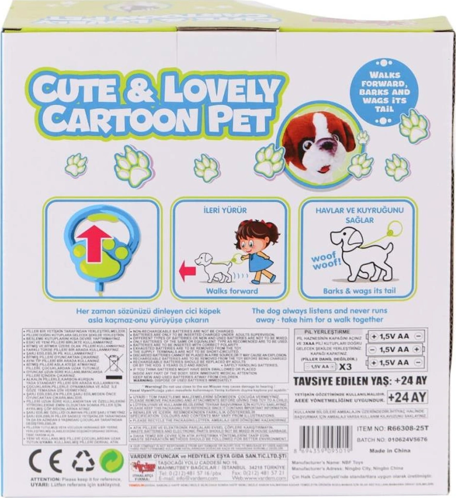 Pr66308-25t Tasmalı Yürüyen Peluş Fransız Köpeği