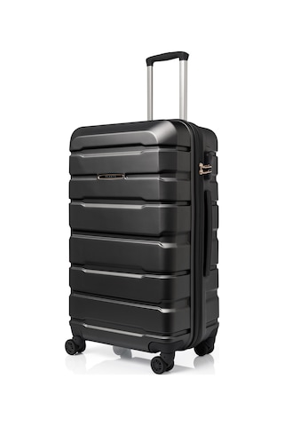 Unisex 4 Tekerli Kilitli Büyük Boy Valiz Bavul Siyah
