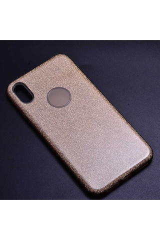 Apple Uyumlu iPhone Xs Max 6.5 Kılıf Zore Shining Silikon Gold
