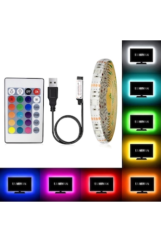 Triline Tv Arkası Uzaktan Kumandalı Rgb Led Şerit Aydınlatma Seti