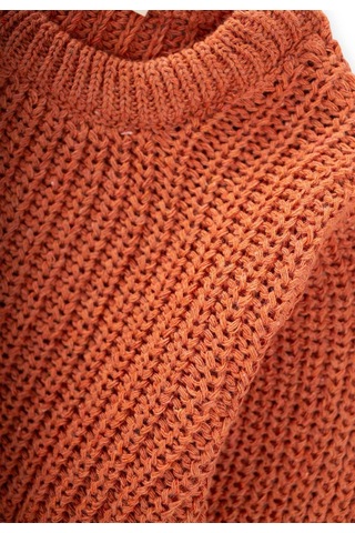 Cigit Bisiklet Yaka Selanik Triko Kazak 2-8 Yaş Kiremit Kiremit