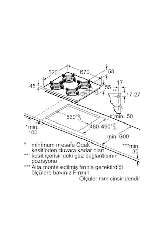 Profilo OE37P2P10D Sert Cam Ocak Ankastre Ocak