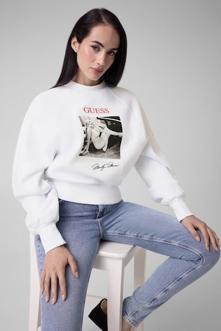 Guess Marylin Baskılı Beyaz Kadın Sweatshirt W6bq19k6978-g011