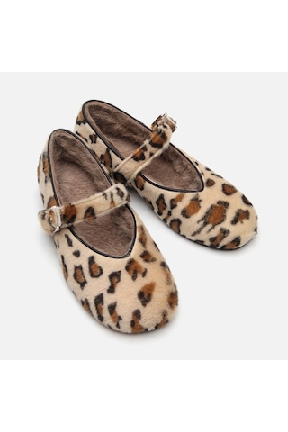 Hotiç Mary Jane Hakiki Deri Leopar Desenli Kadın Babet 01ayh296250a371 Taba-tan Taba