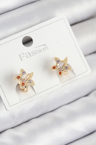 Pirinç Zirkon Taşlı Yıldız Model Gold Renk Çocuk Küpe Renkli 91110904 Pirinç Zirkon Taşlı Yıldız Model Gold Renk Çocuk Küpe Renkli 91110904