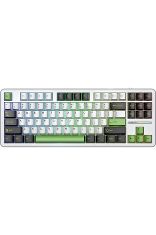 Aula F87 Mekanik Rgb Tkl Gray Switch Kablosuz Makrolu Hot Swap Klavye Beyaz - Yeşil