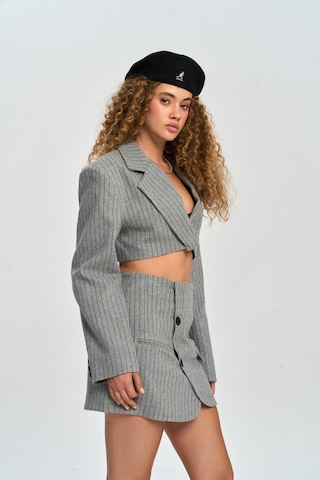 Mai Studios Co. Mai Collection Elegant Gri Ceket-etek Takım Gri