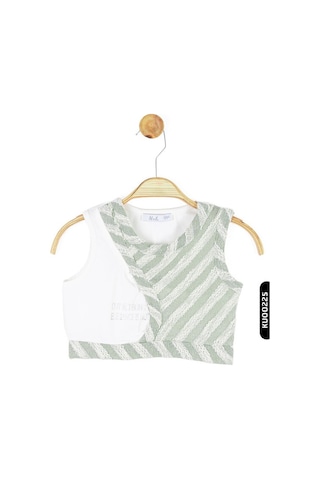 Xo Kids Kız Çocuk Atlet Bluz 4-8 Yaş 36515 Ekru - Yeşil