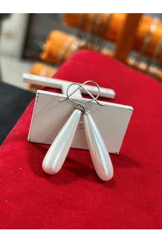 Firuze Gümüş Damla Modeli Asmalı İnci Gümüş Küpef16001240