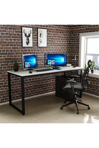 Ceramical 160 Cm Çalışma Masası - Beyaz Beyaz