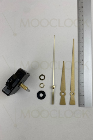 Saat Makinesi, Akar Sessiz Duvar Saati Mekanizması, 22 Mm Şaft, Akrep-yelkovan-saniye- Askılı Gold