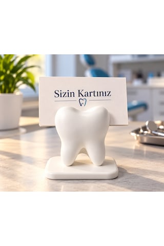 Diş Figürlü Kartvizitlik Masaüstü Kartvizit Standı Diş Hekimi Klinik Ofis Dekorasyonu