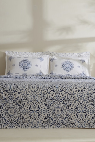 Karaca Home Ida %100 Pamuk Çift Kişilik Pike Takımı Mavi Mavi