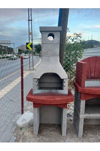 Mangal Barbekü 60 Lık Model Barbekü Gross Gri - Kırmızı
